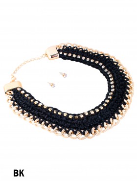 ROPE BIB CHAIN NECKLACE & EARRING SET